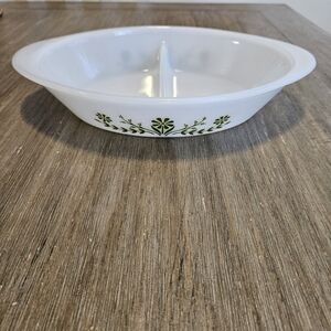 Vintage 1970's Divided Casserole Dish by Glasbake